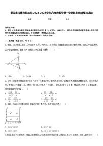 浙江省杭州市临安县2023-2024学年八年级数学第一学期期末调研模拟试题含答案