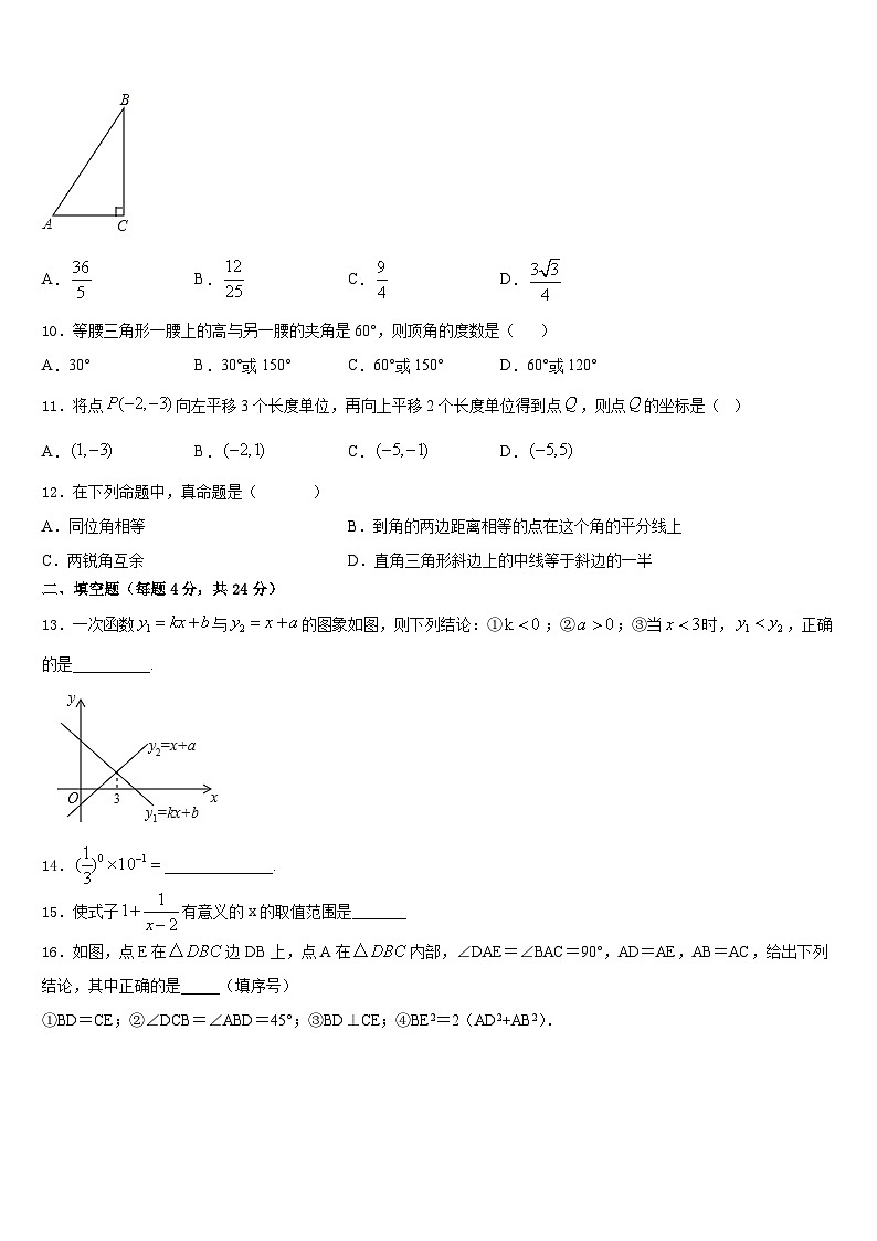 海南省海南师范大附属中学2023-2024学年八年级数学第一学期期末达标测试试题含答案第3页