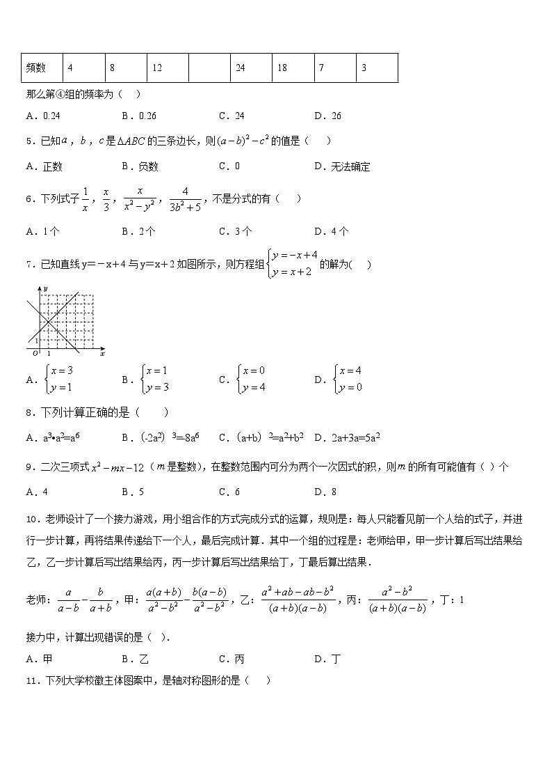 湖南省华容县2023-2024学年八年级数学第一学期期末统考试题含答案第2页