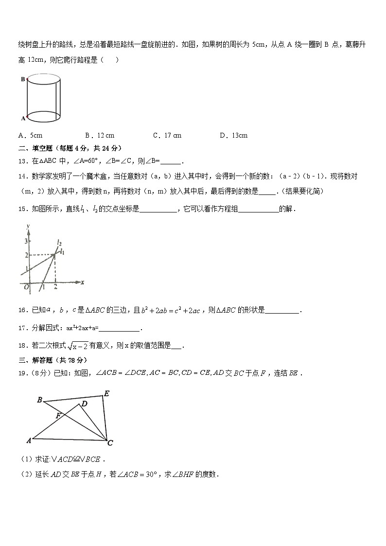 湖南师大附中博才实验中学2023-2024学年八年级数学第一学期期末监测模拟试题含答案03