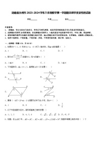 湖南省永州市2023-2024学年八年级数学第一学期期末教学质量检测试题含答案