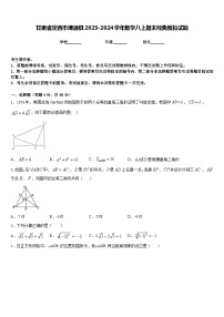 甘肃省定西市渭源县2023-2024学年数学八上期末经典模拟试题含答案