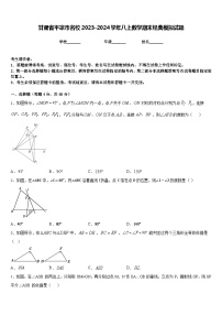 甘肃省平凉市名校2023-2024学年八上数学期末经典模拟试题含答案