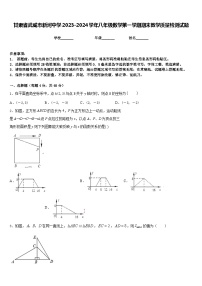 甘肃省武威市新河中学2023-2024学年八年级数学第一学期期末教学质量检测试题含答案