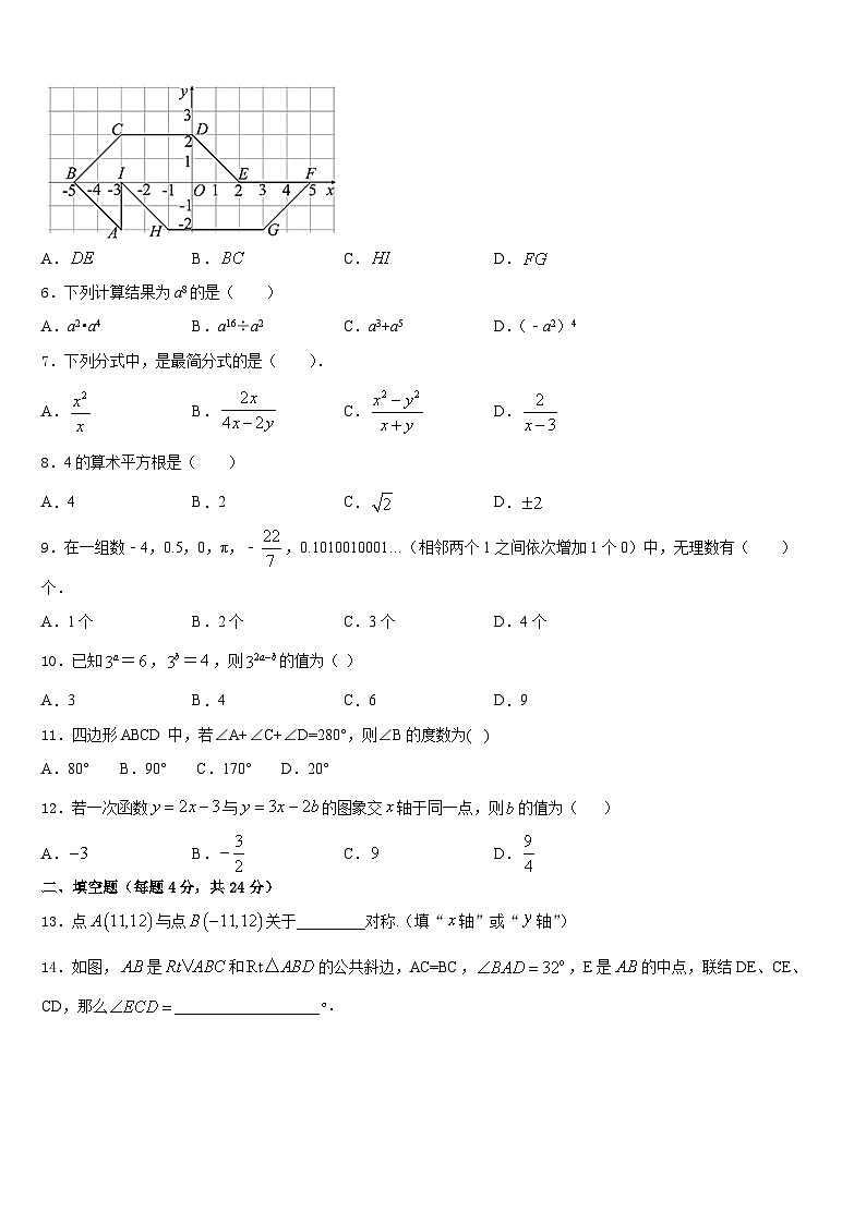 湖南省邵东县2023-2024学年八年级数学第一学期期末达标检测试题含答案02