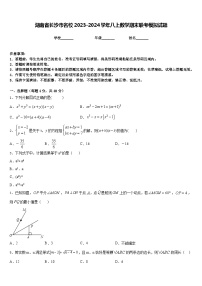 湖南省长沙市名校2023-2024学年八上数学期末联考模拟试题含答案