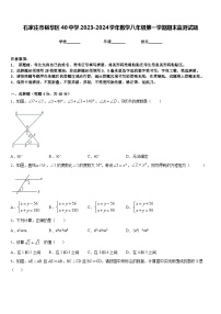 石家庄市裕华区40中学2023-2024学年数学八年级第一学期期末监测试题含答案