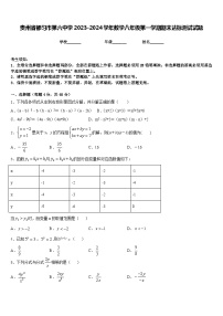 贵州省都匀市第六中学2023-2024学年数学八年级第一学期期末达标测试试题含答案