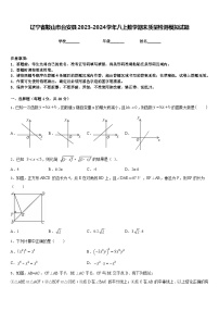 辽宁省鞍山市台安县2023-2024学年八上数学期末质量检测模拟试题含答案