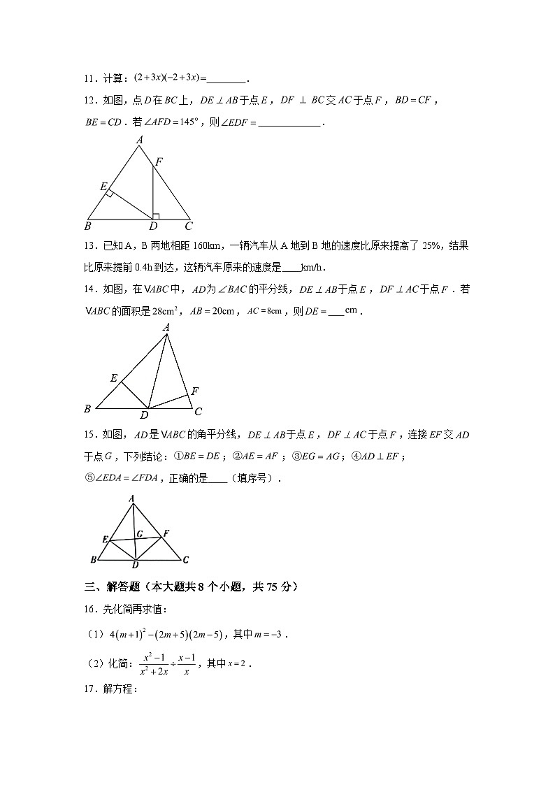吉林省松原市扶余市2023-2024学年八年级上学期期末数学试题（含解析）第3页