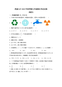 甘肃省武威市凉州区2023-2024学年九年级上学期期末数学试题（含解析）