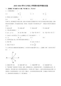 江苏省南通市如皋市2022—2023学年七年级上学期期末数学模拟试题无答案