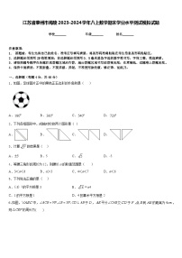 江苏省泰州市海陵2023-2024学年八上数学期末学业水平测试模拟试题含答案