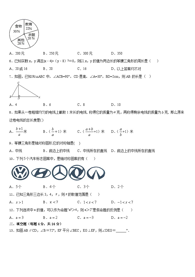 湖北省随州市曾都区2023-2024学年数学八年级第一学期期末学业水平测试试题含答案第2页