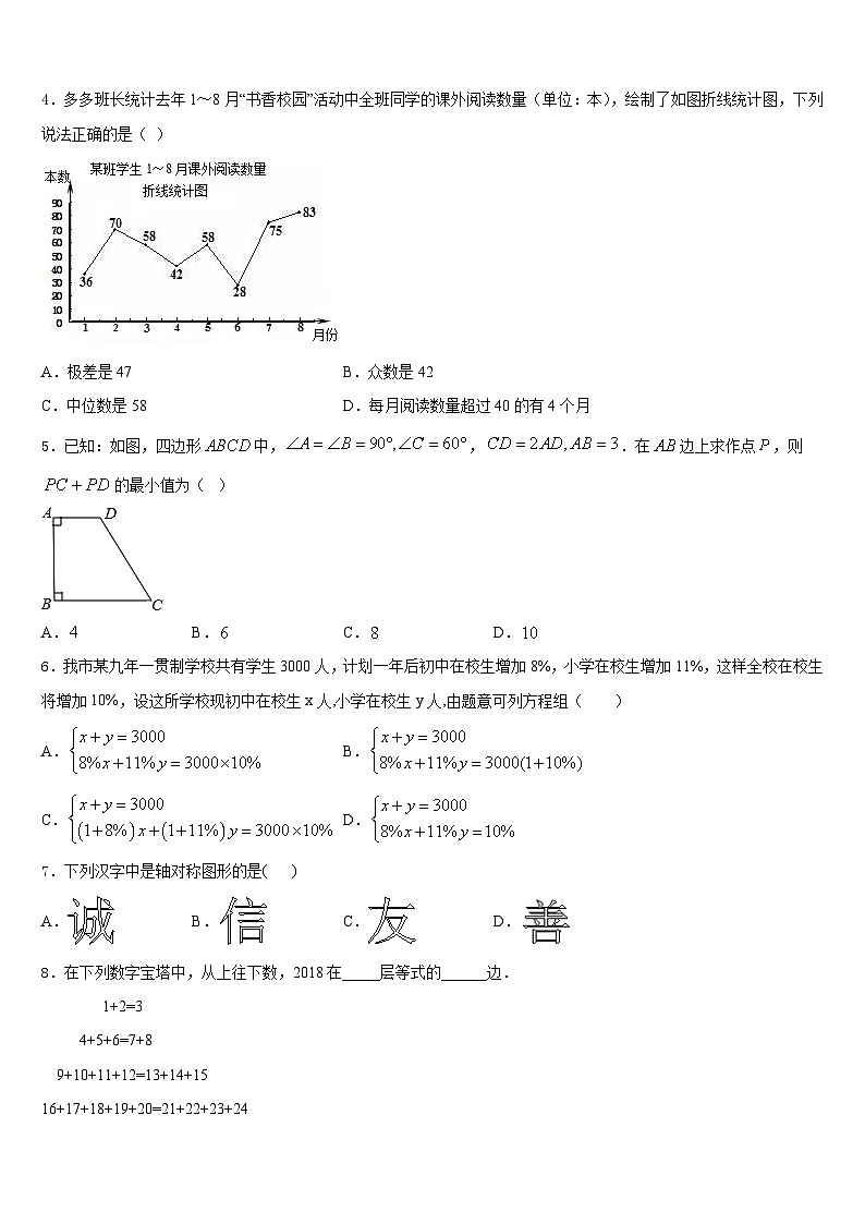 辽宁省盘锦市2023-2024学年数学八上期末学业水平测试试题含答案02
