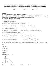 山东省滨州市卓越2023-2024学年八年级数学第一学期期末学业水平测试试题含答案