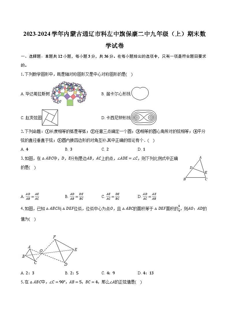 +内蒙古通辽市科尔沁左翼中旗保康第二中学2023-2024学年九年级上学期期末数学试卷+01