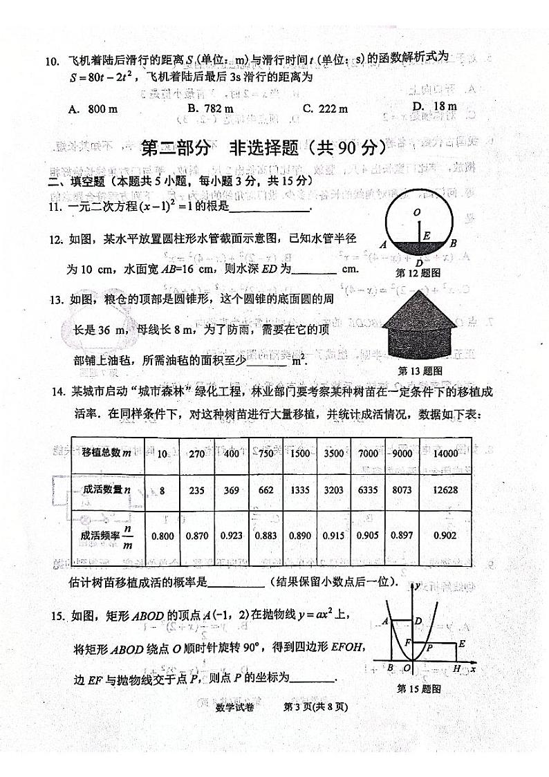 辽宁省大连市瓦房店市2023-2024学年九年级上学期1月期末数学试题03