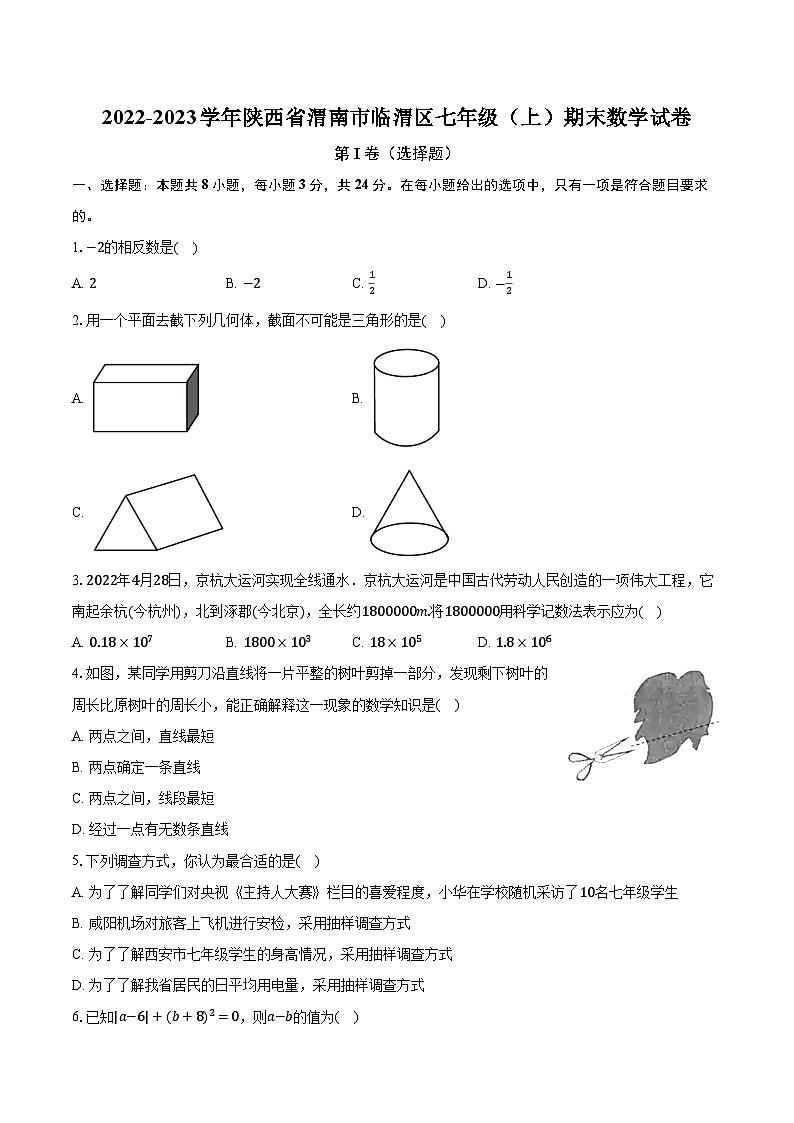 2022-2023学年陕西省渭南市临渭区七年级（上）期末数学试卷（含解析）01