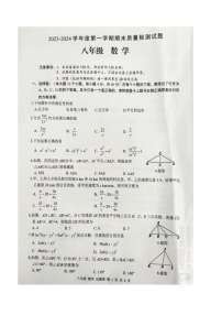 重庆市合川区2023-2024学年八年级上学期期末考试数学试题