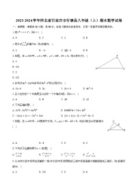 2023-2024学年河北省石家庄市行唐县八年级（上）期末数学试卷（含解析）