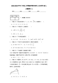 2023-2024学年八年级上学期数学期末考试（华东师大版）基础卷二