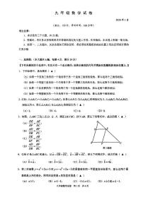 2024届上海市黄浦区初三一模数学试卷含答案解析