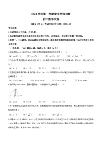 上海市金山区2023-2024学年九年级上学期期末(一模）数学试题(无答案)