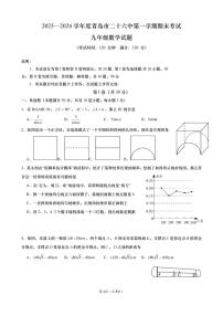 山东省青岛第二十六中学2023—2024学年上学期期末考试九年级数学试题