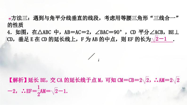 中考数学复习重难突破微专题(四)与角平分线有关的辅助线课件05