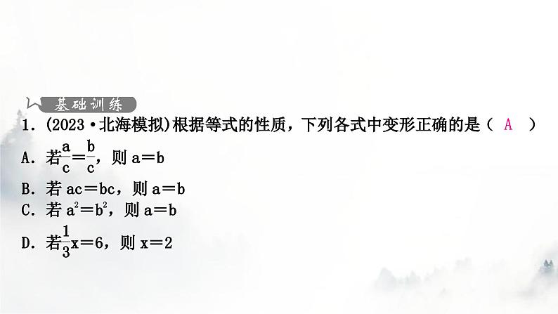 中考数学复习第二章方程(组)与不等式(组)第一节一次方程(组)及其应用课件02