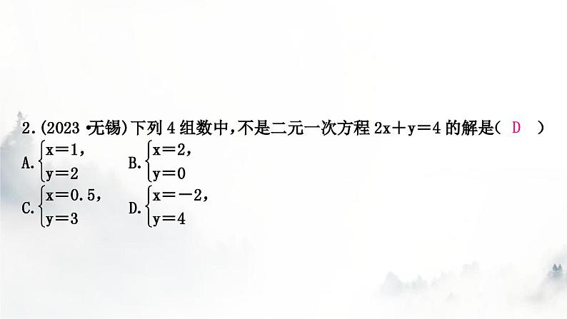 中考数学复习第二章方程(组)与不等式(组)第一节一次方程(组)及其应用课件03