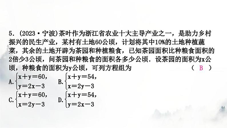 中考数学复习第二章方程(组)与不等式(组)第一节一次方程(组)及其应用课件06