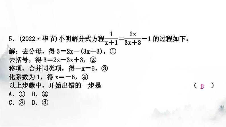 中考数学复习第二章方程(组)与不等式(组)第三节分式方程及其应用课件06