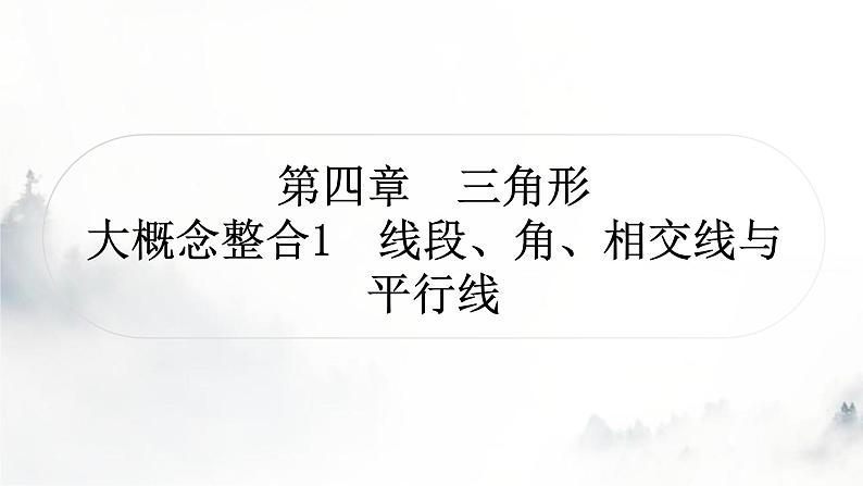 中考数学复习第四章三角形大概念整合1线段、角、相交线与平行线课件第1页