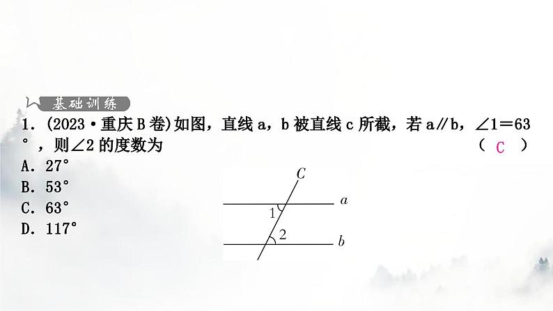 中考数学复习第四章三角形大概念整合1线段、角、相交线与平行线课件第2页