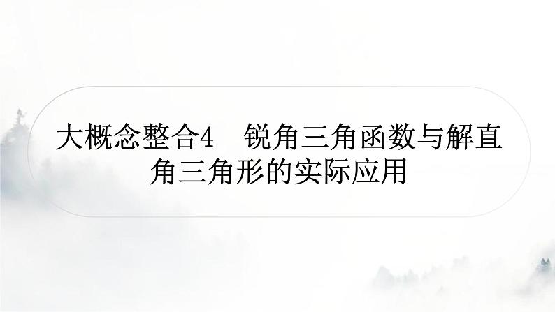 中考数学复习第四章三角形大概念整合4锐角三角函数与解直角三角形的实际应用课件第1页