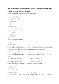 浙江省台州市路桥区2022-2023学年下学期七年级期中数学模拟试卷