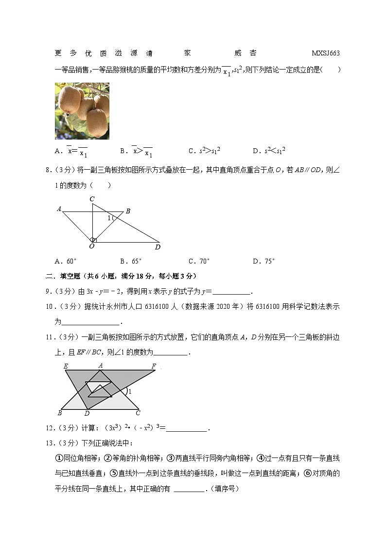 湖南省张家界市永定区2022-2023学年七年级下学期期末数学模拟试卷第2页