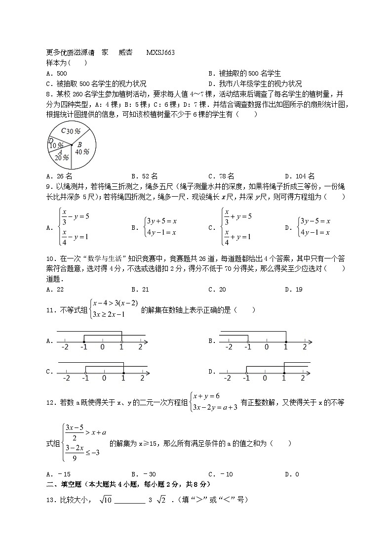 2023-2024学年人教版数学八年级上册开学摸底练习试题第2页