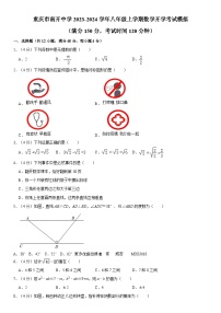 重庆市南开中学2023-2024学年八年级上学期数学开学考试模拟试题