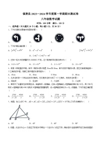 吉林省白城市镇赉县2023-2024学年八年级上学期数学期末试题