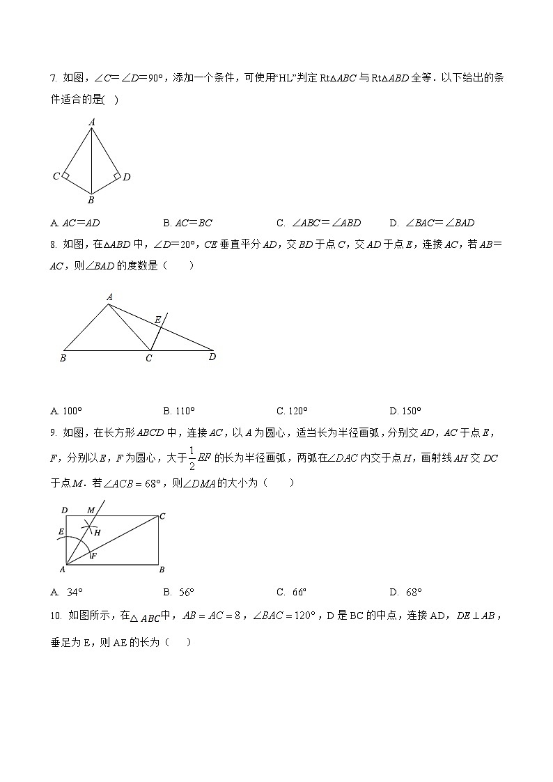 河北省邯郸市肥乡区2022-2023学年八年级上学期期末模拟测试数学试卷02
