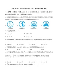 河北省廊坊市大城县2022-2023学年八年级上学期期末模拟测试数学试卷(含解析)