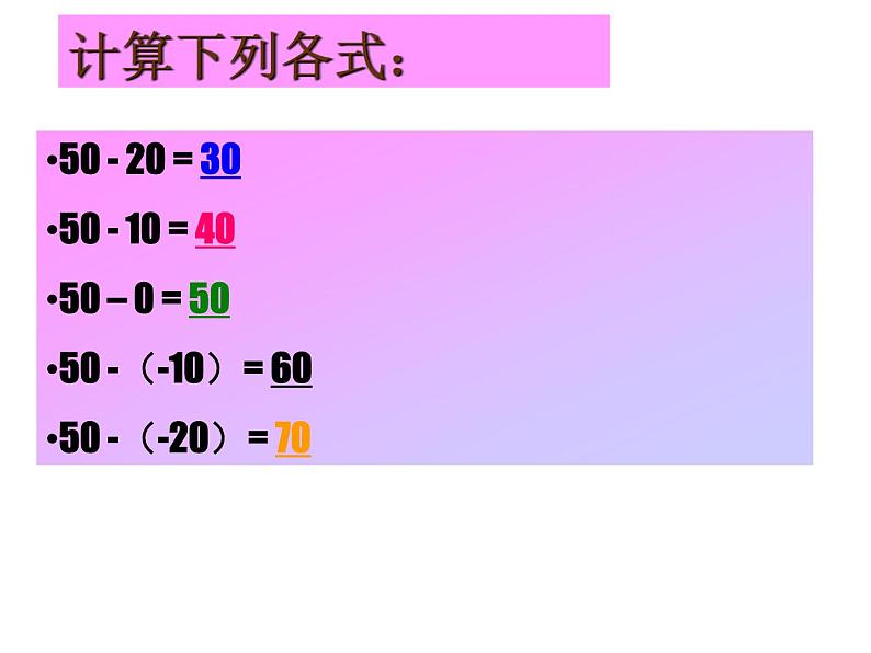 2.5 有理数的减法 教学课件 2023—2024学年北师大版数学七年级上册07