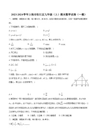 上海市松江区2023-2024学年九年级上学期期末数学试卷（一模）