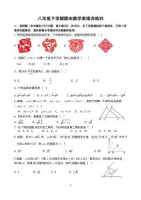 2024长郡中学八年级下学期期末模拟考试数学试卷及参考答案