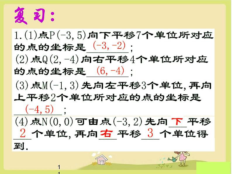 春上海教育版数学七年级下册.《直角坐标平面内点的运动》ppt课件 （共张PPT）(1)第2页