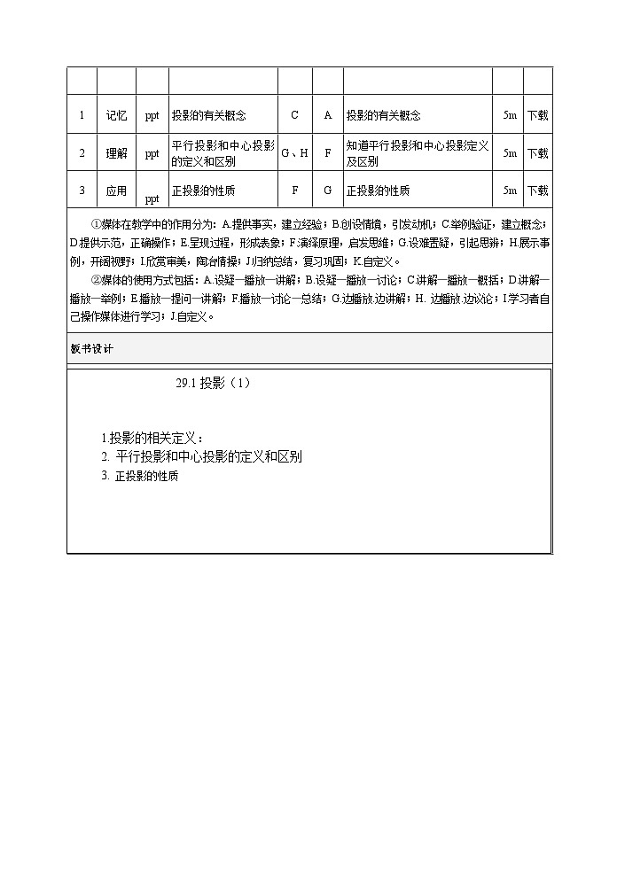 29.1 投影（1） 教案2023—2024学年人教版数学九年级下册03