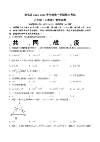 河北省张家口市宣化区2022-2023学年八年级上学期期末考试（人教版）数学试卷(含答案)